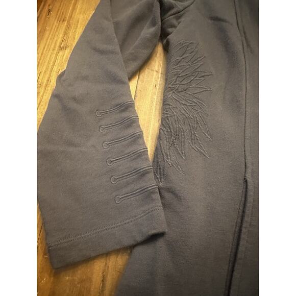 Soft Surroundings Tallulah Jacket Size Large Gray Embroidered Military Swing - Picture 10 of 16
